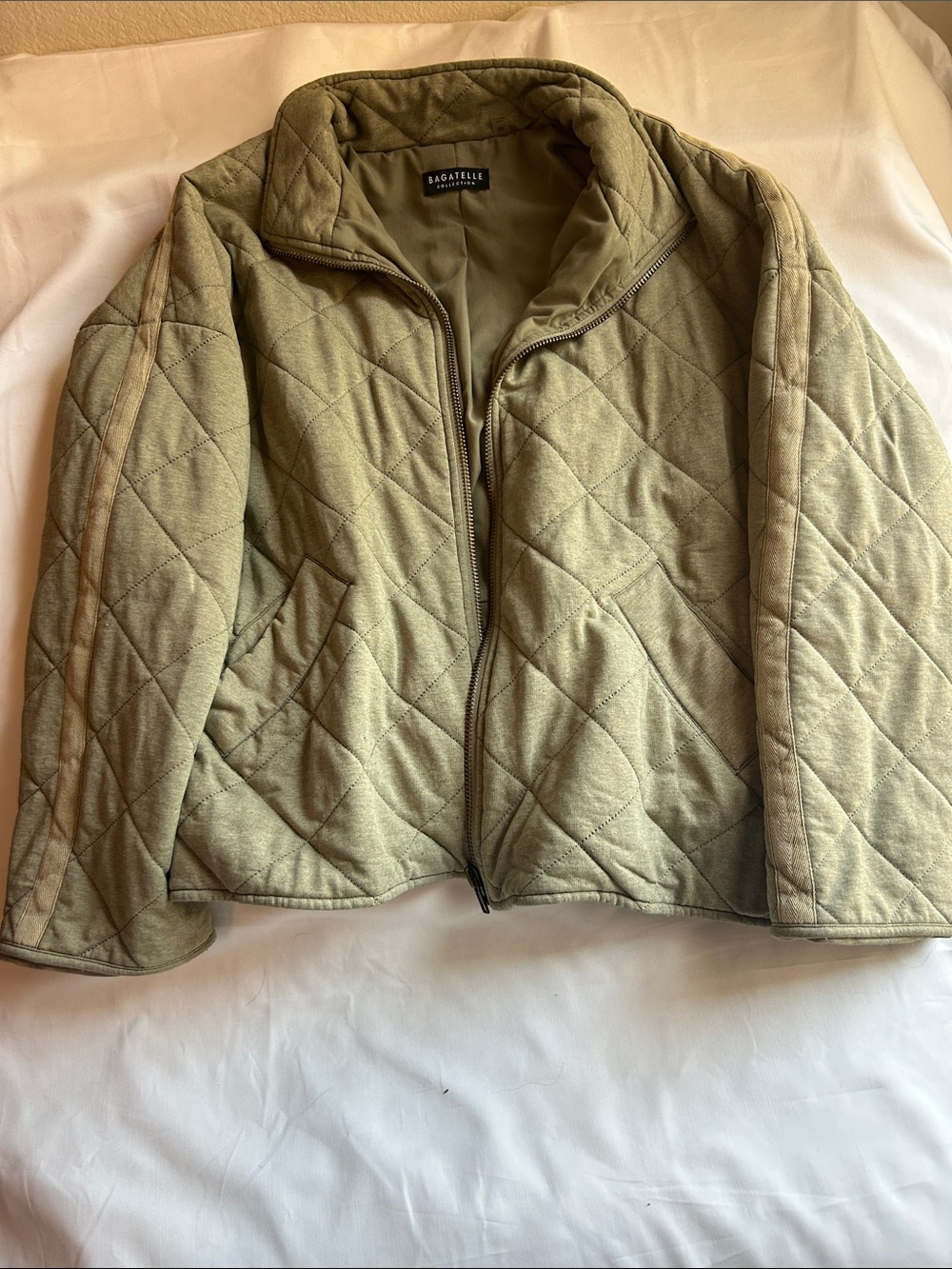 bagatelle Olive Quilted Zip-Front Puffer Jacket